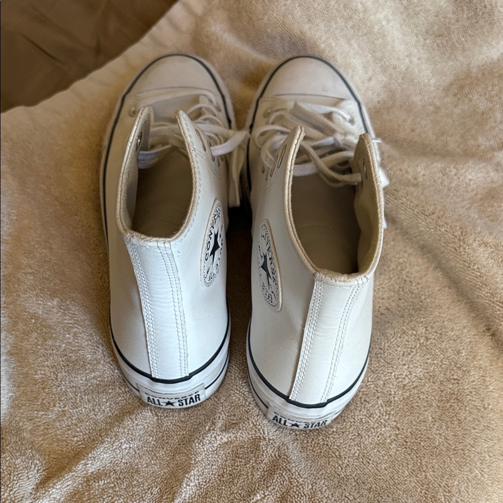 Converse White High-Top Leather Sneakers - Picture 4 of 5